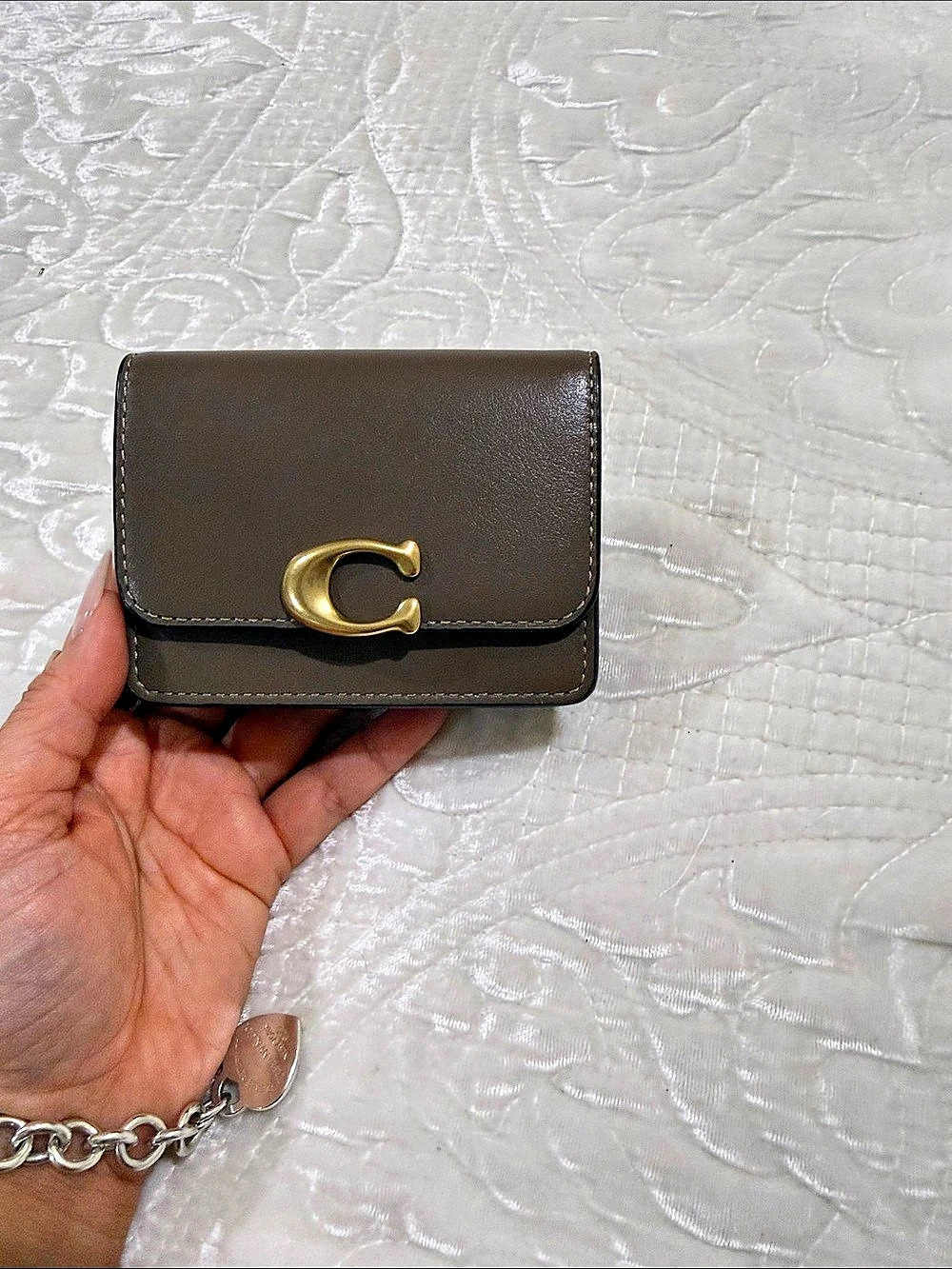 Coach Tabby Wallet Leather Card Wallet Brown